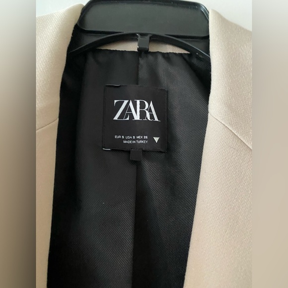 Zara Taupe Cropped Blazer Size S - Picture 6 of 8
